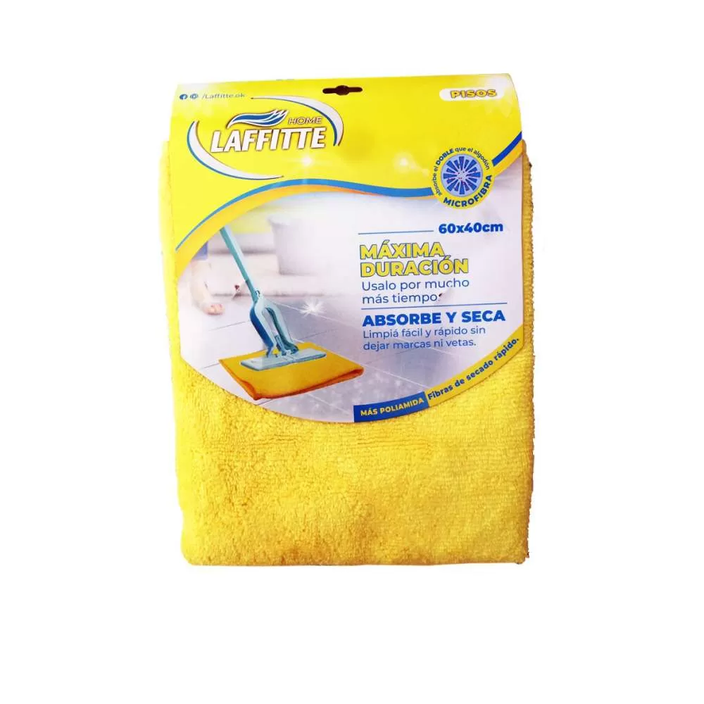 PAÑO MICROFIBRA DE PISO AMARILLO 40x60 CM LAFFITTÉ