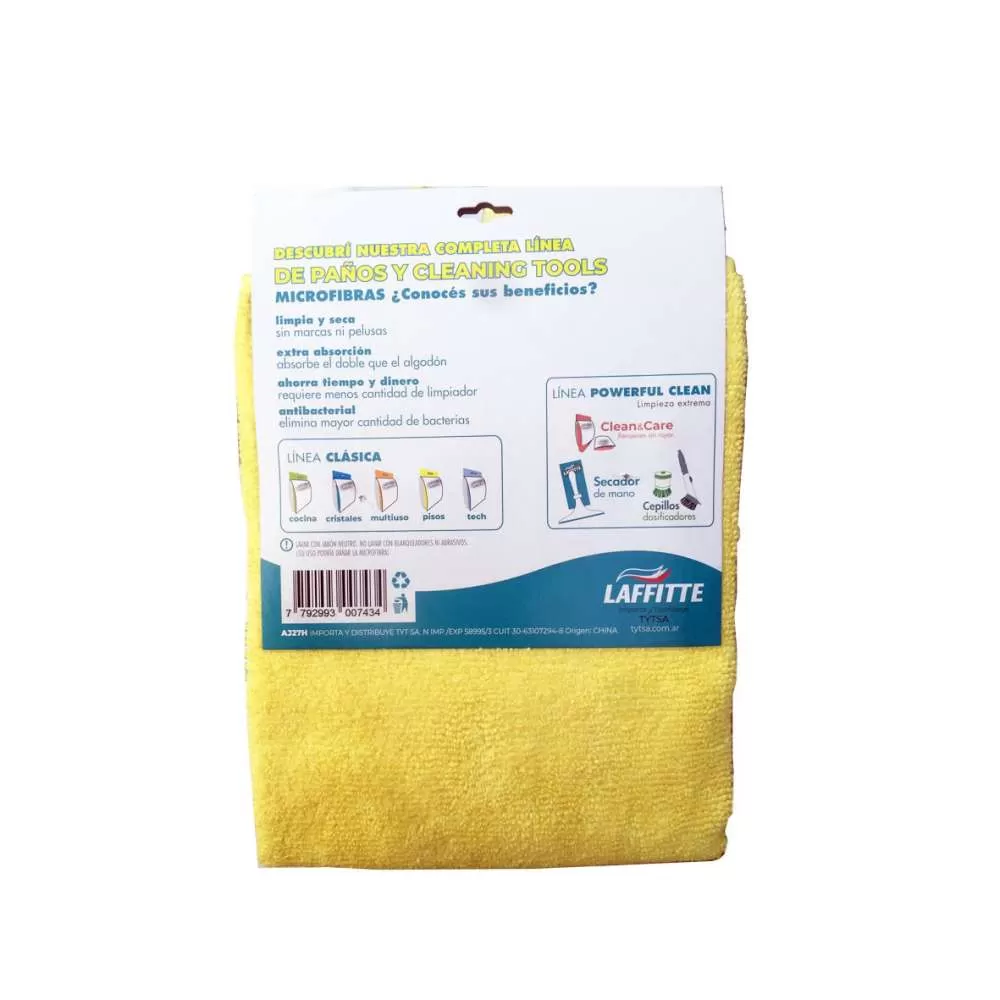PAÑO MICROFIBRA DE PISO AMARILLO 40x60 CM LAFFITTÉ
